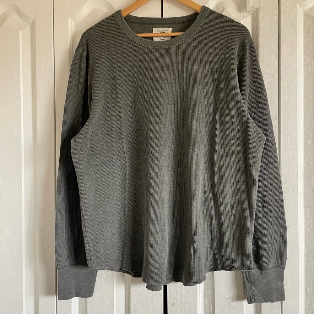 Buck Mason Vintage Thermal Surplus Tee Shirt Men’s XL Gray Layer Casual Cotton
